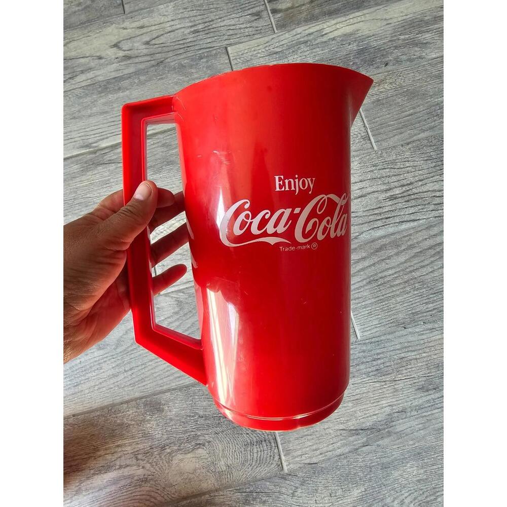 Alladinwear Vintage Enjoy Coca Cola Red Pitcher & Cup Set (5 Pieces) 2.5 QT - Picture 8 of 12